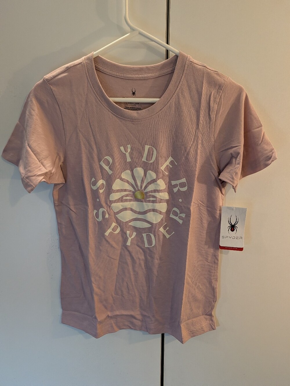 Spyder Women's Small Light Pink Logo Graphic Short Sleeve Tee NWT